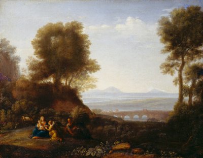 Rast auf der Flucht nach Ägypten von Claude Lorrain